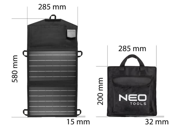 Solcellelader, 15W solpanel, solcelleoplader