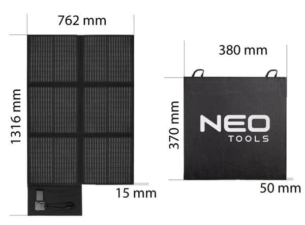 120W bærbart solpanel, solcelleoplader