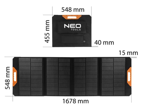 140W bærbart solpanel, solcelleoplader