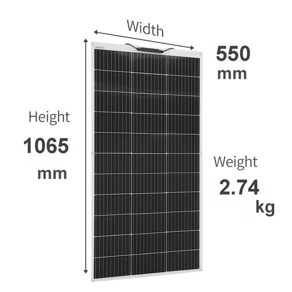 Flexibelt solpanelskit, 12v batteriladdare, 2st monokristallin, 140W 1140x530mm