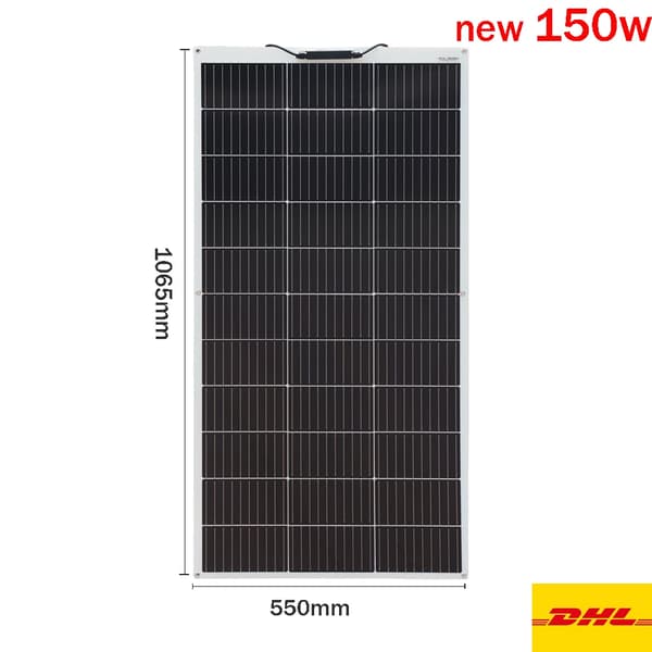 Flexibel solpanel, 140W effektuttag, kompakta dimensioner,150w 1065x550mm