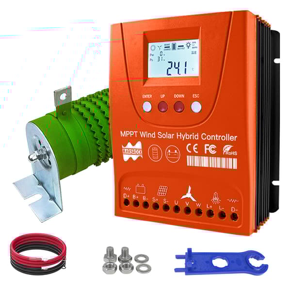 Hybrid solarkontroller, 3000W vind, 1500W sol, avancerad MPPT-teknik,Extern vind-sol hybrid, 24 48, Vind1500 sol1500W