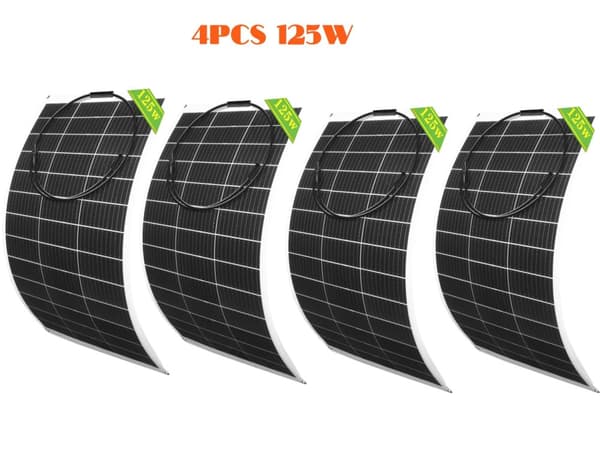 Flexibel solpanel, 125W maximal effekt, monokristallint kisel,500W husdjurspanel