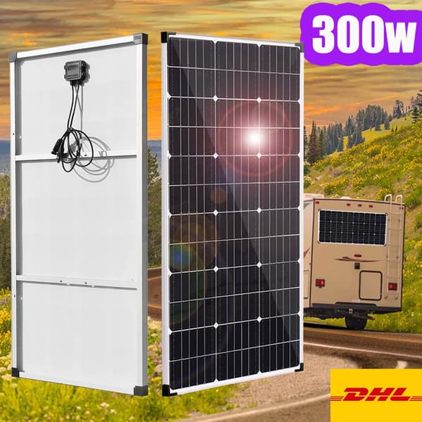 Solcelleanlæg, 150W eller 300W output, høj effektivitet,300w 2stk 150w