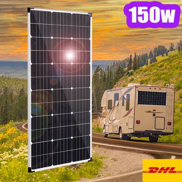 Solcelleanlæg, 150W eller 300W output, høj effektivitet,150w ramme