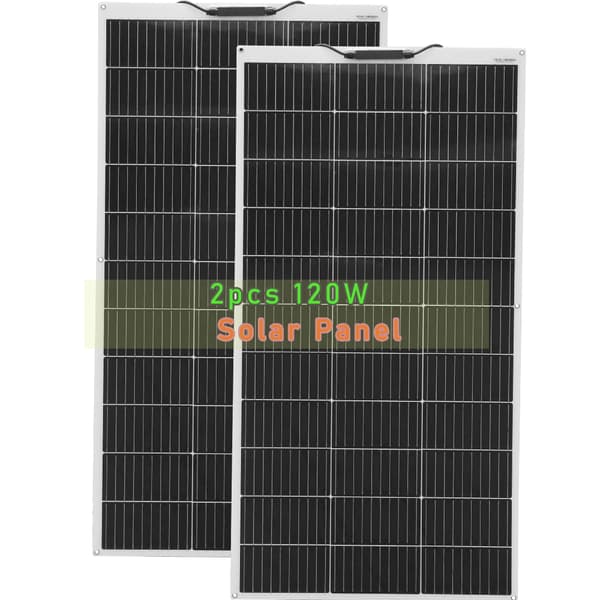 Solpanel Kit, 120W/240W Strøm, Fleksibel Installation,240W-Hvid