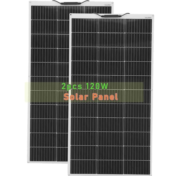 Solpanel Kit, 120W/240W Strøm, Fleksibel Installation,240W-Hvid