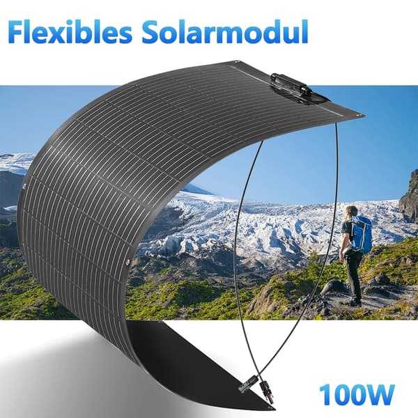 Fleksibel Solpanel, Høj Effektivitet 24%, Letvægtsdesign,100W solpanel B