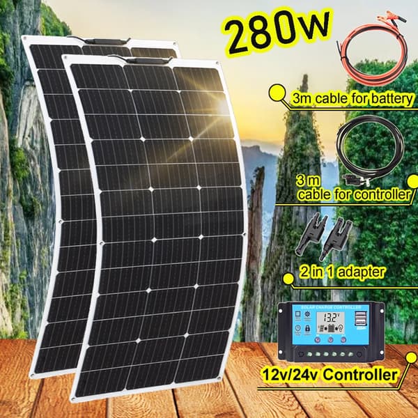 Joustava aurinkopaneeli, korkea hyötysuhde, vedenpitävä muotoilu,280w 2kpl 140w sarja