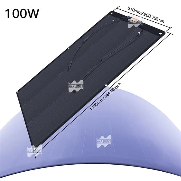 Mars Rock 100W Solpanel, Høj Effektivitet, Semi-Fleksibelt Design,100W solpaneler