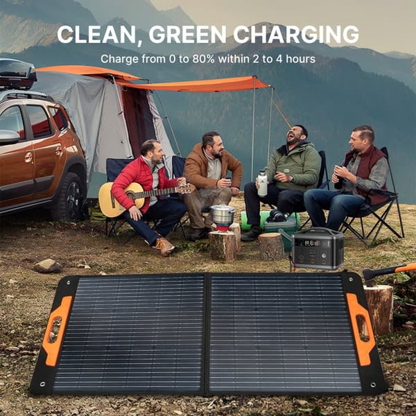 Oscal 100W Foldable Solpanel, 23% Konverteringseffektivitet, IP65 Vandafvisende,100W, sort