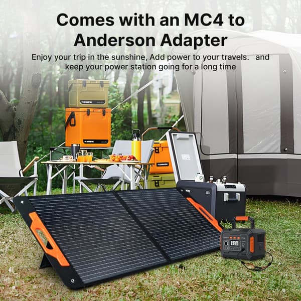 Oscal 100W Foldable Solpanel, 23% Konverteringseffektivitet, IP65 Vandafvisende,100W, sort