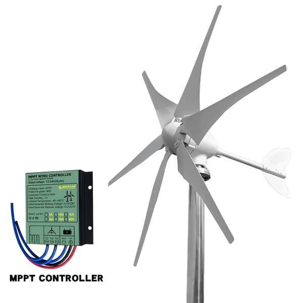 Vindmøllegenerator, 5000W, Flere spændingsmuligheder,48V, 5000W, med MPPT-controller