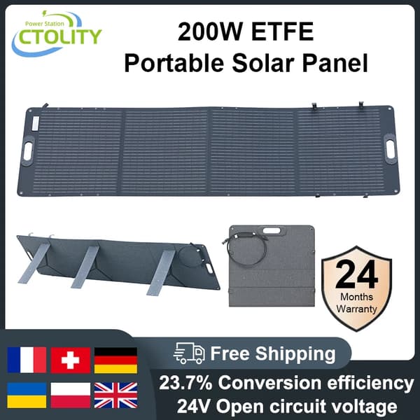 Bärbar solpanel, 200W utgång, 23,7% effektivitet,SPC200