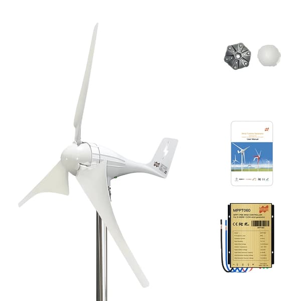Vindmøllegenerator, 600W effektudgang, lav start-hastighed,600W, 12V vekselstrøm, Med Controller-b