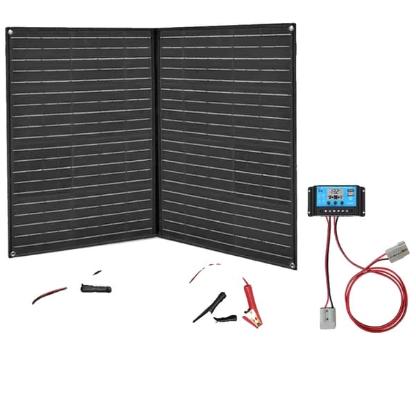 120W Bärbart Solpanel Kit, 12V 20A Regulator, Fällbar Design,120w 12v 20A Kit