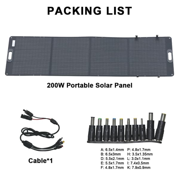 Bærbar Solpanel, 200W Udgang, Fleksibelt Design,SPC200W