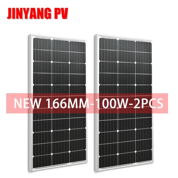 Solpanel, 100W effektudgang, 21,8% effektivitet,200W Hvid panel