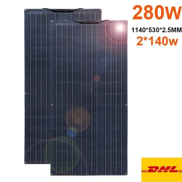 Fleksibelt solcellepanel, høj effektivitet, pålidelig ydelse,280w 2stk 140w
