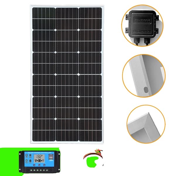Aurinkopaneelisarja, 12V-ohjain, kestävä lämpölasia,150w Paketti DHL