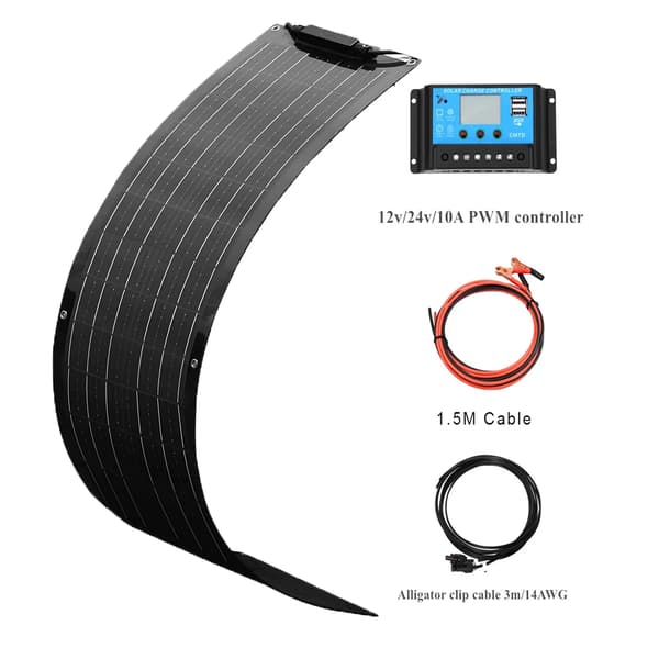 Fleksibelt solpanel kit, 50W effekt, 24% effektivitet,50W Kit Sort