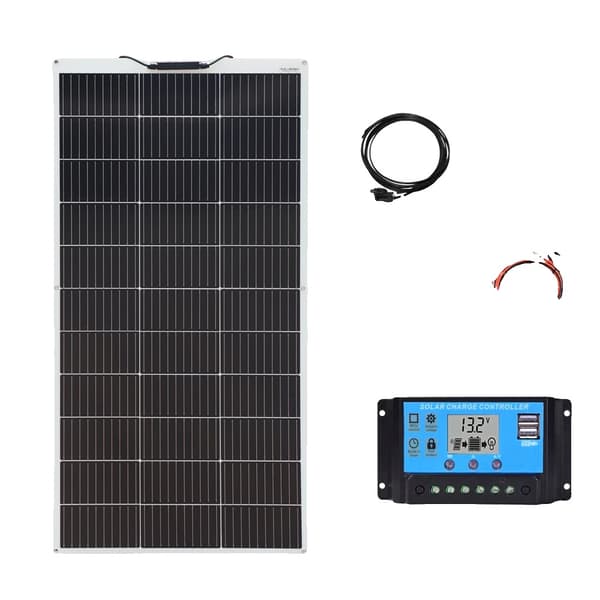 Fleksibelt solcellepanelkit, høj effektivitet, holdbar og vandtæt,150w hvid kit