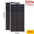 Miniatyrbild 2 av 2: Flexibelt solpanelpaket, hög effektivitet, hållbar och vattentät,300w 2st 150w-a