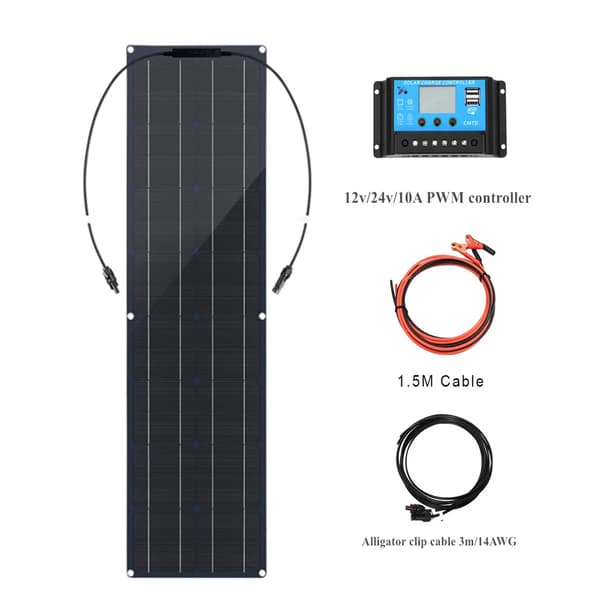 Fleksibelt Solpanel Kit, Høj Effektivitet, Letvægtsdesign,12V 50W Solarkit B