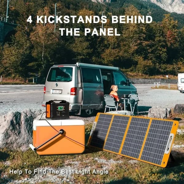 Fällbar Solcellsladdare, 100W Utgång, Snabbladdning USB-C, Kompakt Design