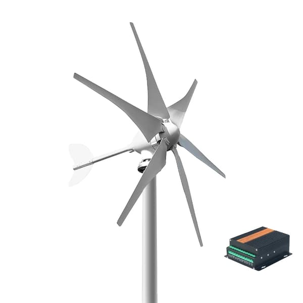 Vindmøllegenerator, 1000W effektudgang, 6 aerodynamiske blade,12V, Hybrid Kontrol B