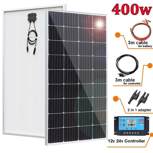 Jäykät aurinkopaneelit, 300W/400W vaihtoehdot, 12V/24V yhteensopivuus,400w 2kpl 200w sarja