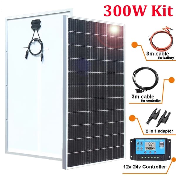 Jäykät aurinkopaneelit, 300W/400W vaihtoehdot, 12V/24V yhteensopivuus,300w 2kpl 150w sarja