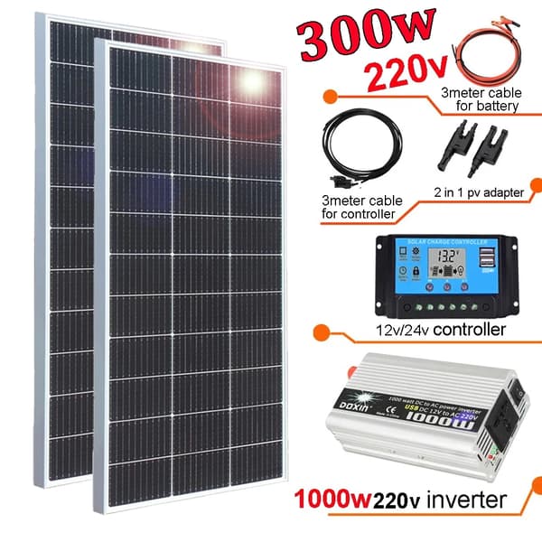 Jäykät aurinkopaneelit, 300W/400W vaihtoehdot, 12V/24V yhteensopivuus,300w 12v 220v 1000w