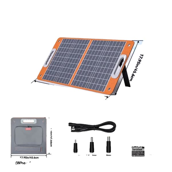Foldbart Solpanel, 60W Strømudgang, Dobbelt USB Hurtigopladning,TSP18V60W