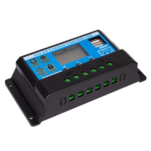 VOLT Solcelleregulator PWM 10A + 2x USB