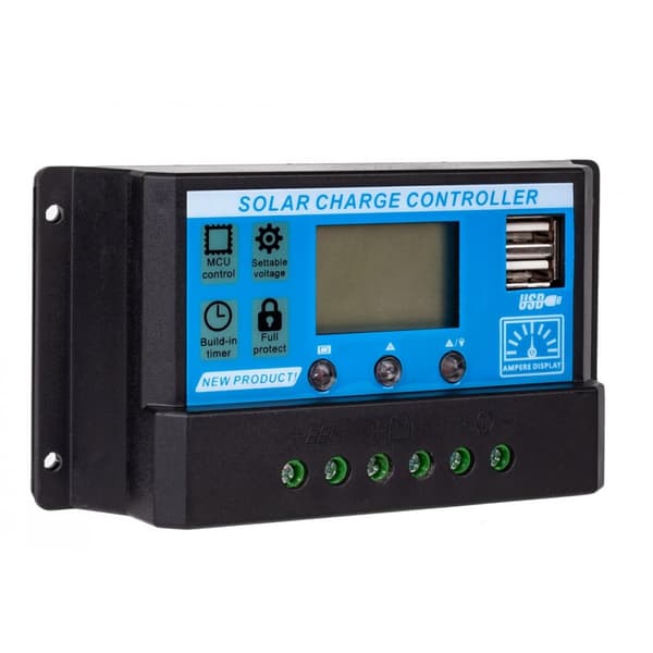 VOLT Solcelleregulator PWM 10A + 2x USB