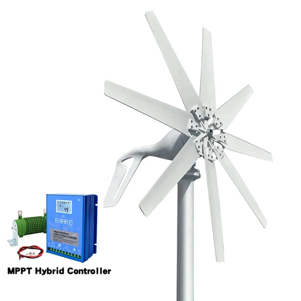 Vindmølle, 6kWh Kapacitet, Gratis Kontroller,12V, Med LCD-controller, 1000W