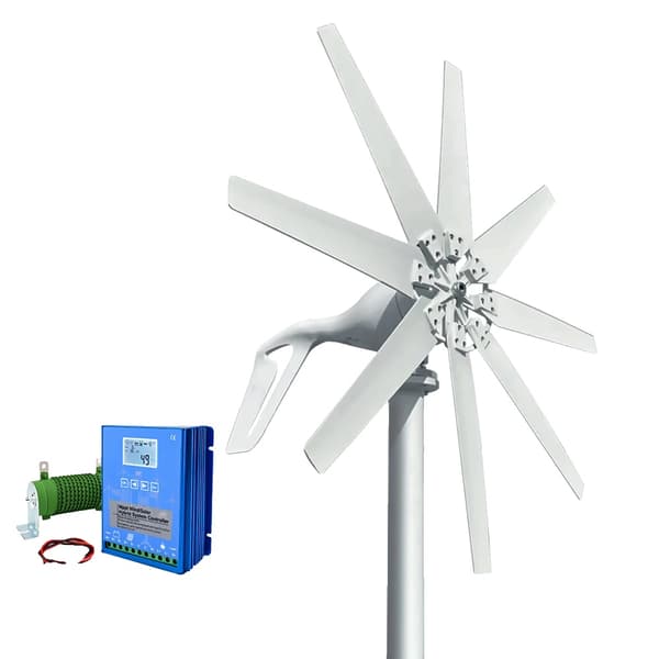 Vindmølle, 6kWh Kapacitet, Gratis Kontroller,12V, Med LCD-controller, 1000W