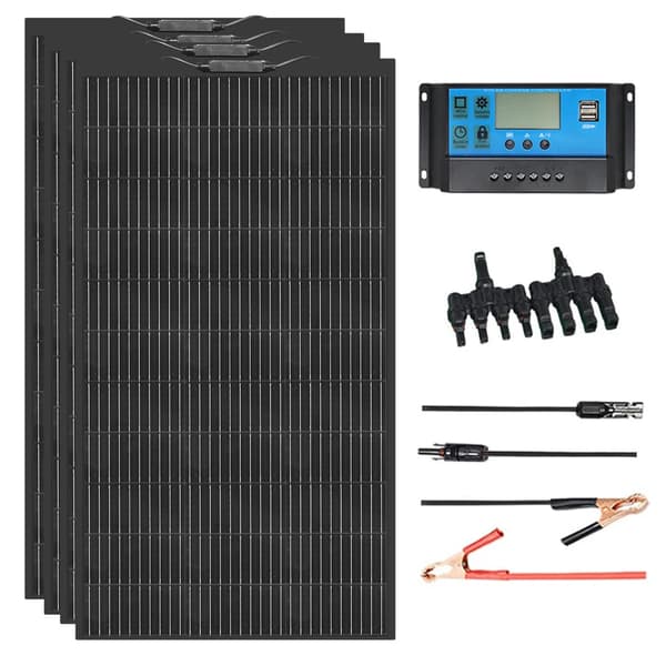 Solcellepanel-sæt, fleksible, opladningskontrolkabel,480W solarkit