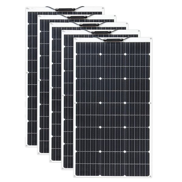 100W Flexibelt Solpanel, Hög Effektivitet, Lättviktig & Vattentålig,5 st 100W