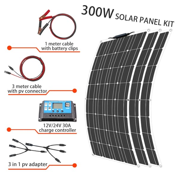 Solpanel Kit, Flexibel Design, Flera Wattalternativ,300W Solpanel Kit
