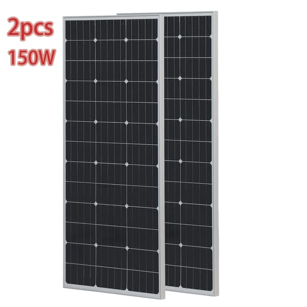 Solpanelsladdare, Hög Effektivitet 24%, Mångsidig Användning för Hem, RV, Båt,300W-2x150w