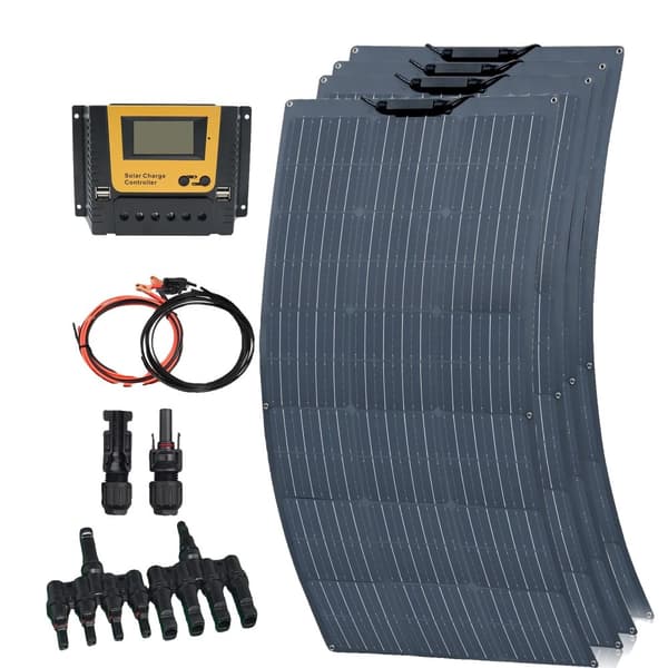 Fleksibelt solpanelkit, effektiv 24% konverteringsrate, letvægts og bærbart design,12V 400W