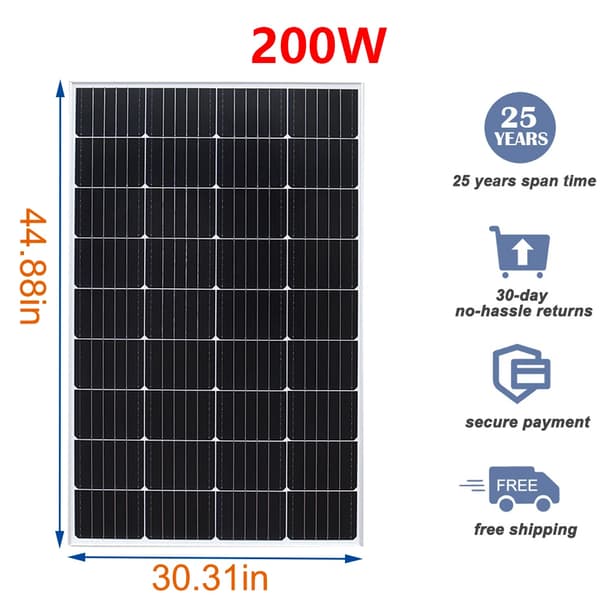 Solpanel, 200W Effektutgång, Mångsidiga Monteringsalternativ,200W solpanel