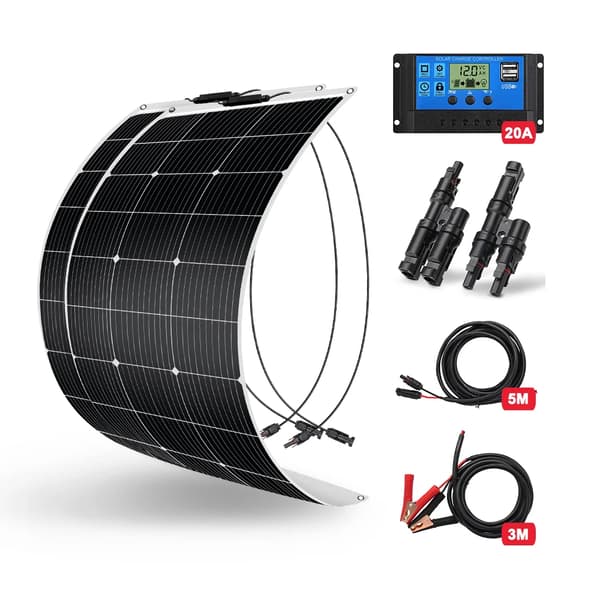 Fleksible solpaneler, vandtætte, monokrystallinske,NY 200W Kit