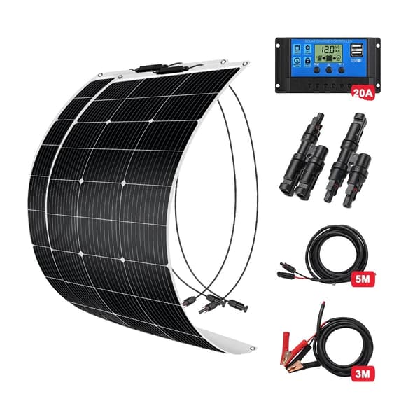 Fleksible solpaneler, vandtætte, monokrystallinske,NY 200W Kit