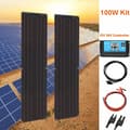 Miniatyrbild 2 av 2: Flexibel solpanel, 50W / 100W alternativ, hög effektivitet monokristallin, vattentålig design,100w kit svart