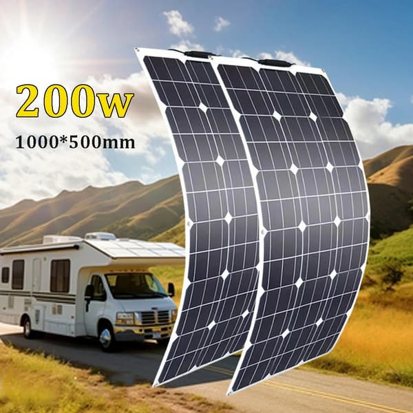 12V Flexibelt Solpanel, Monokristallint Kisel,200w 2st 100w