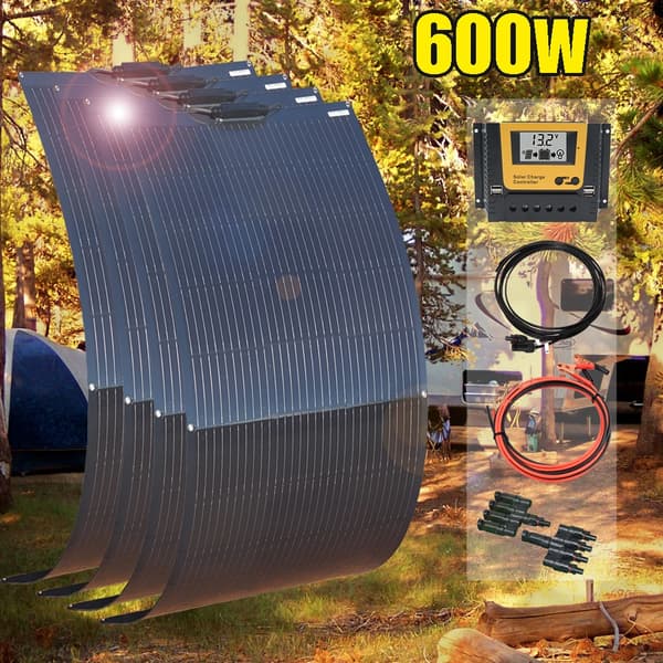 Flexibelt solpanelset, lätt och bärbart, 150W hög effektivitet,600w 4st 150w kit
