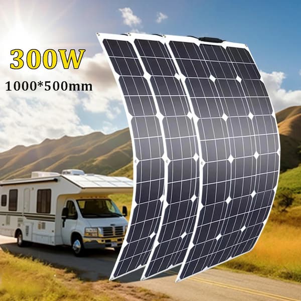12V Flexibelt Solpanel, Monokristallint Kisel,300w 3st 100w
